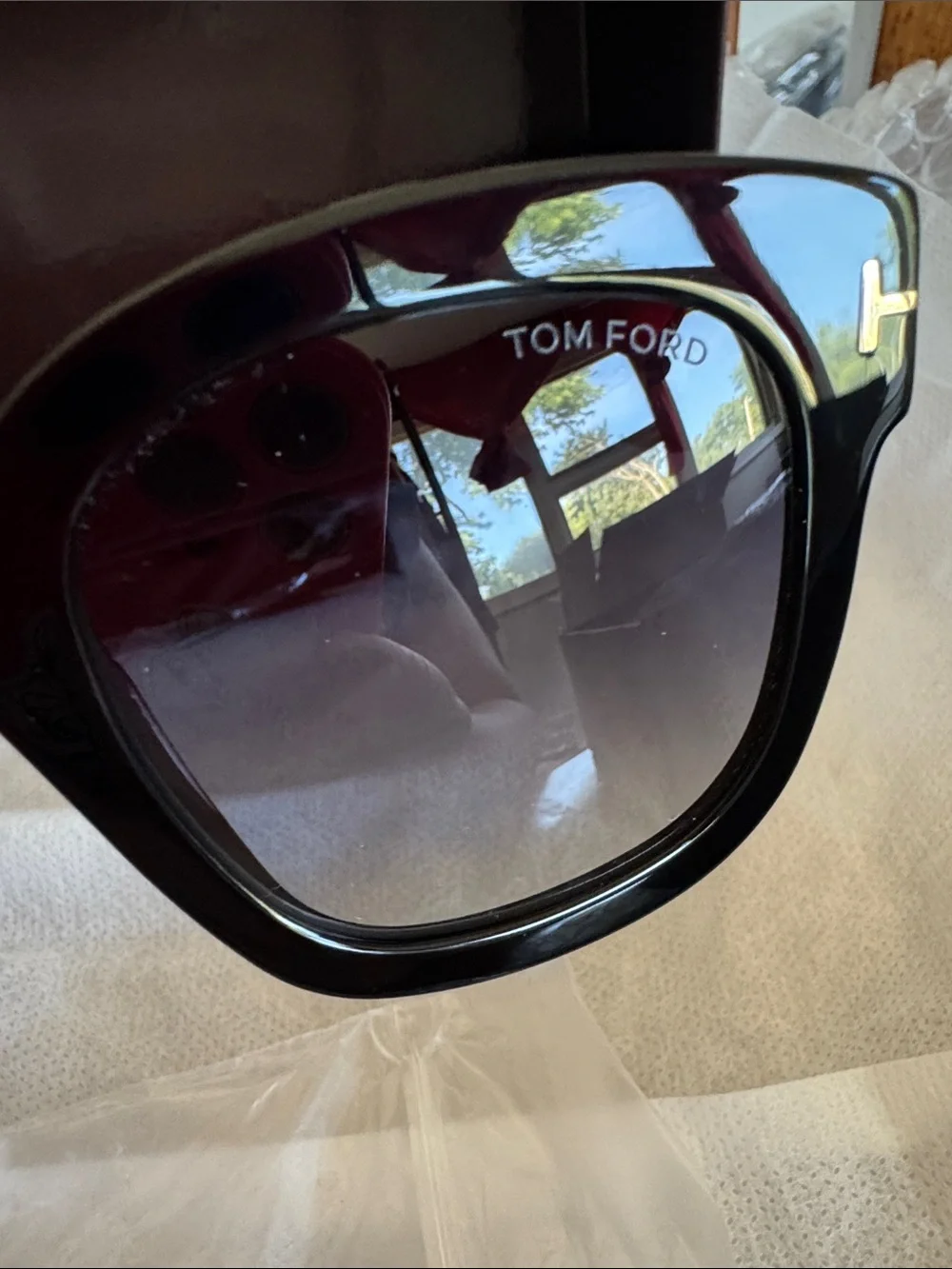 Tom Ford Black Sunglasses with Gradient Gray Lenses